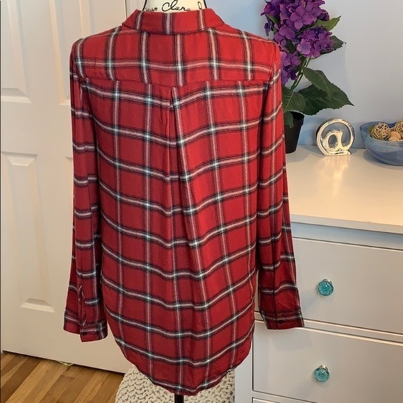 Calvin Klein Dark Merlot Plaid Button Up Shirt - Picture 3 of 8